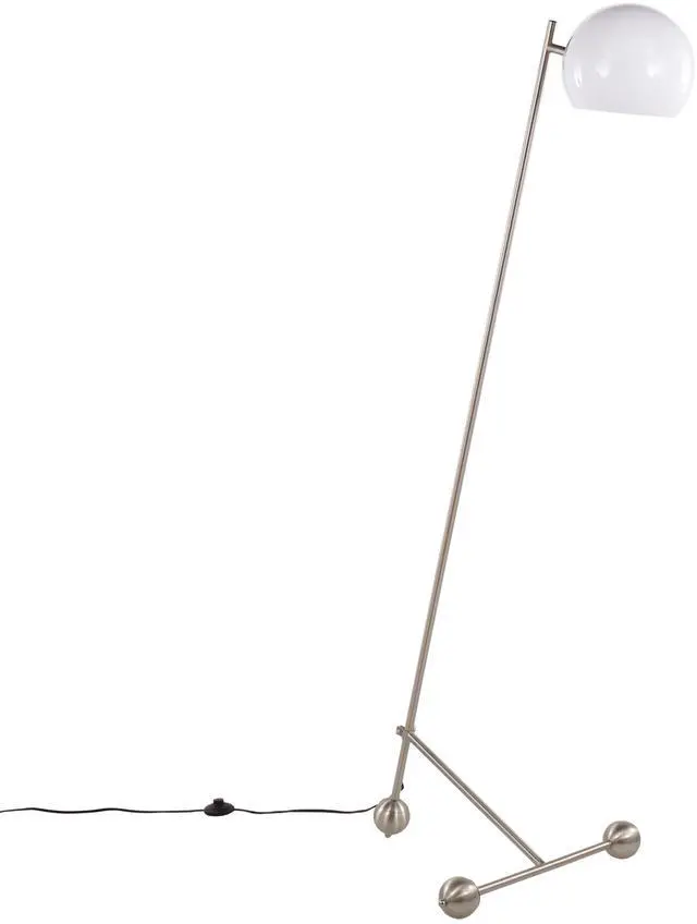 Main image of Eileen Contemporary Floor Lamp in Brushed Nickel with White Plastic Shade