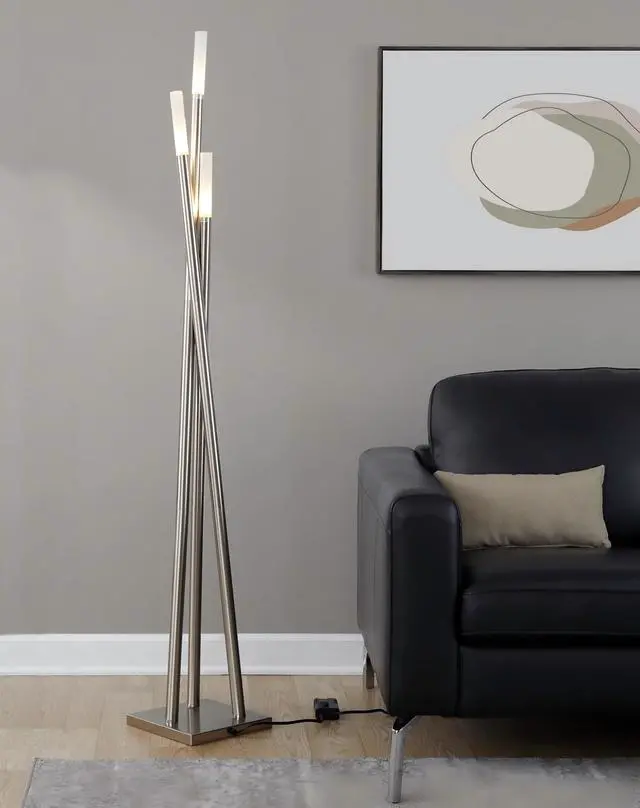 Main image of Icicle Contemporary Floor Lamp in Brushed Nickel