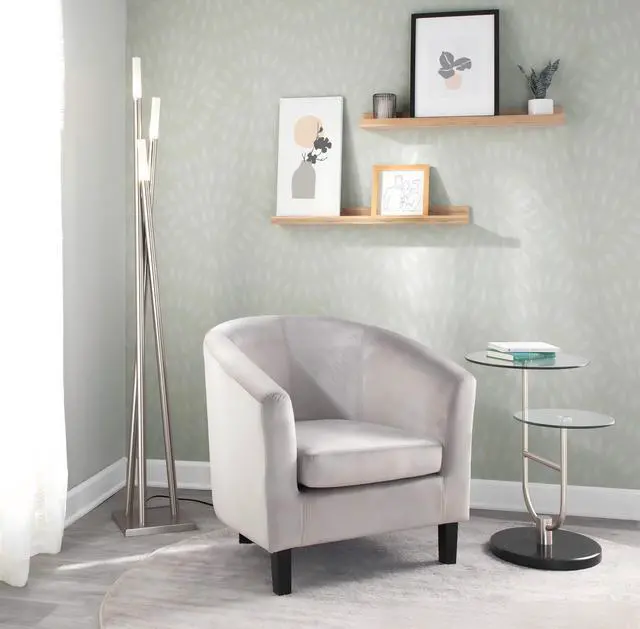 Alt view image 2 of 7 - Icicle Contemporary Floor Lamp in Brushed Nickel