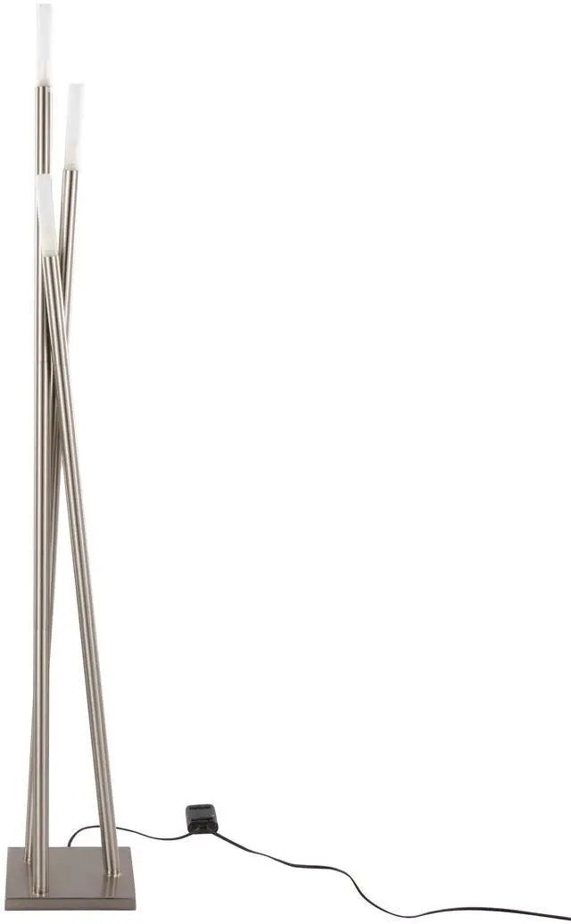 Alt view image 4 of 7 - Icicle Contemporary Floor Lamp in Brushed Nickel