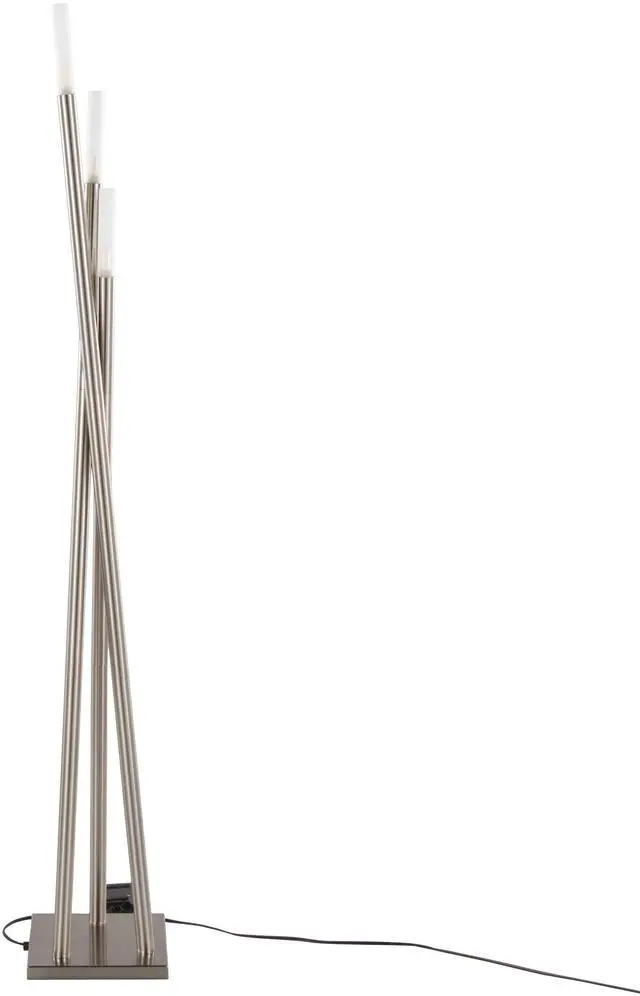 Alt view image 6 of 7 - Icicle Contemporary Floor Lamp in Brushed Nickel
