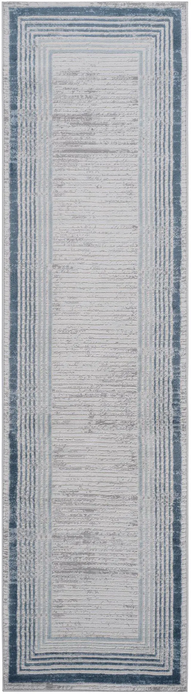 Main image of Collection 96*26 inch Blue / Ivory / Bordered Runner Rug