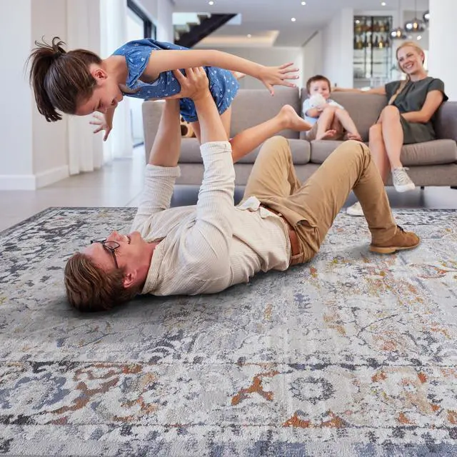 Alt view image 3 of 7 - Collection 36*24 inch Ivory / Grey / Traditional Doormat Rug