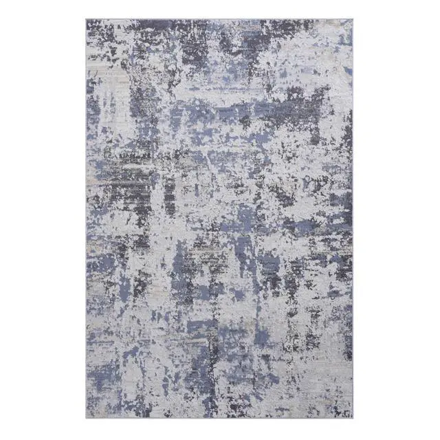 Alt view image 2 of 7 - Collection 36*24 inch Grey / Denim / Abstract Doormat Rug
