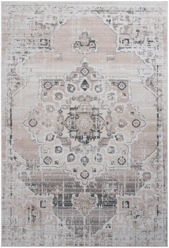 Alt view image 2 of 7 - Collection 36*24 inch Cream / Beige / Medallion Doormat Rug