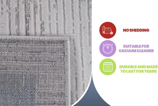 Alt view image 7 of 7 - Collection 90*63 inch Blue / Ivory / Bordered Area Rug
