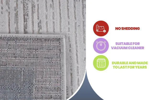Alt view image 7 of 7 - Collection 36*24 inch Blue / Ivory / Bordered Doormat Rug
