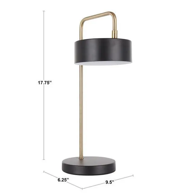 Alt view image 6 of 6 - Contemporary Table Lamp in Nickel and Black Metal