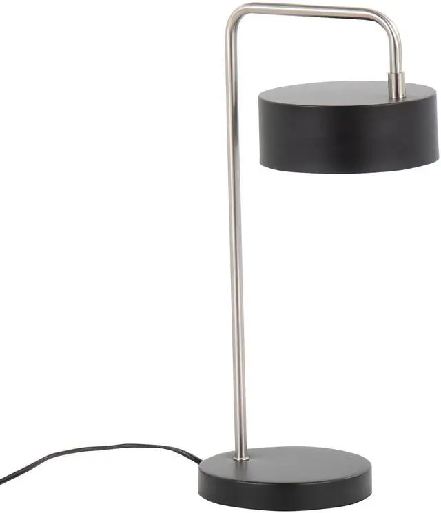Main image of Contemporary Table Lamp in Nickel and Black Metal