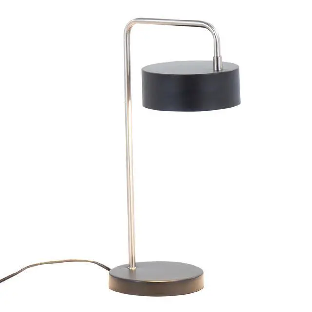 Alt view image 2 of 6 - Contemporary Table Lamp in Nickel and Black Metal