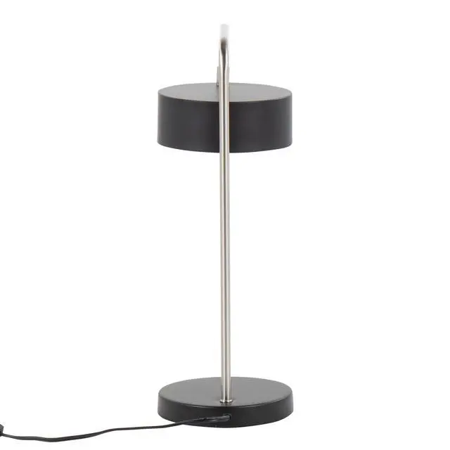 Alt view image 5 of 6 - Contemporary Table Lamp in Nickel and Black Metal