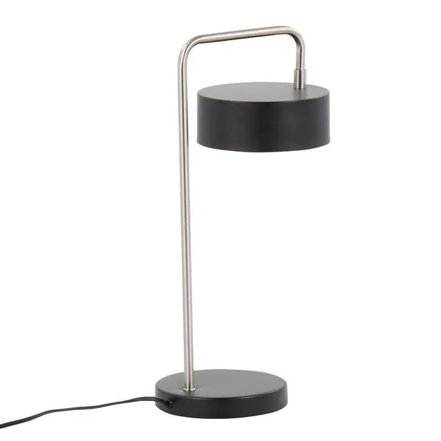 Alt view image 4 of 6 - Contemporary Table Lamp in Nickel and Black Metal