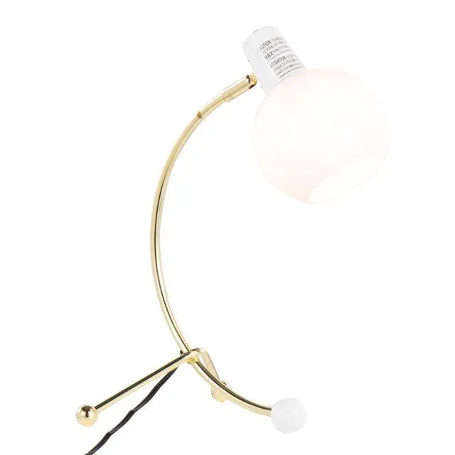 Alt view image 6 of 7 - Eileen Contemporary Task Lamp in Gold Metal and White Plastic Shade