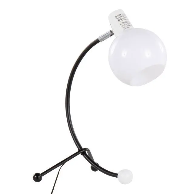 Alt view image 3 of 7 - Eileen Contemporary Task Lamp in Black Metal and White Plastic Shade