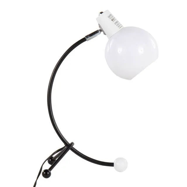 Alt view image 6 of 7 - Eileen Contemporary Task Lamp in Black Metal and White Plastic Shade