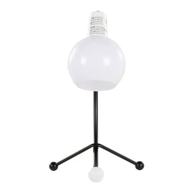 Alt view image 5 of 7 - Eileen Contemporary Task Lamp in Black Metal and White Plastic Shade