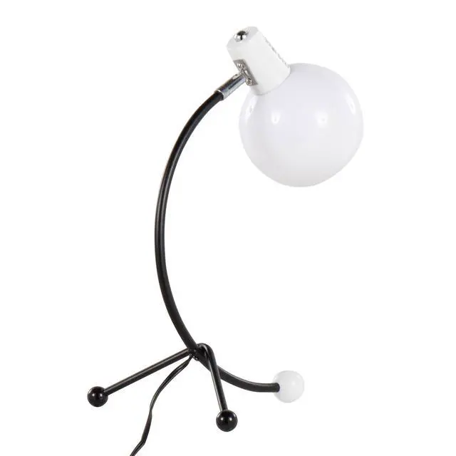 Alt view image 7 of 7 - Eileen Contemporary Task Lamp in Black Metal and White Plastic Shade