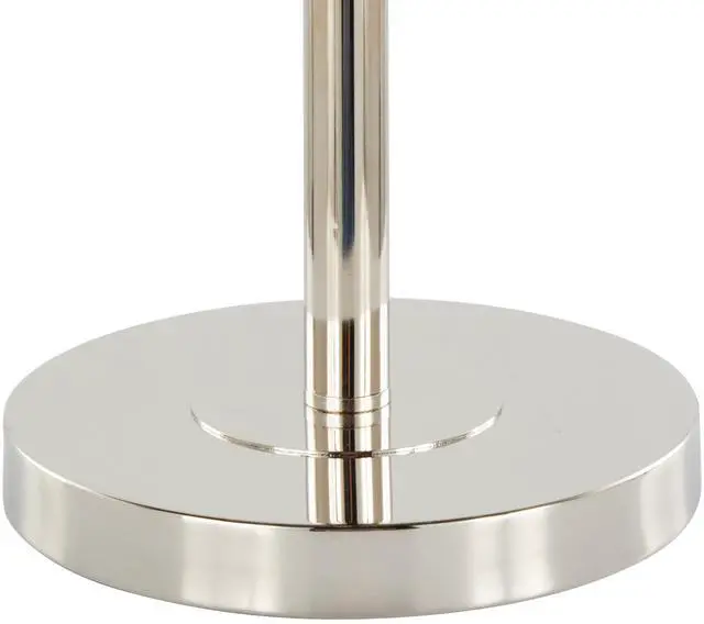 Alt view image 3 of 6 - Lily 30" Contemporary Metal Table Lamp in Polished Nickel with Grey Linen Hardback Shade
