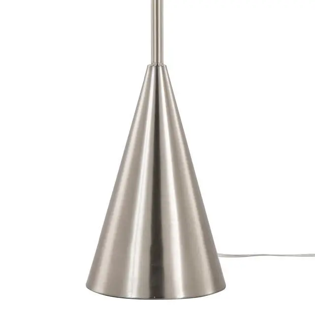 Alt view image 6 of 7 - 64" Contemporary Metal Floor Lamp in Brushed Nickel with White Linen Shade