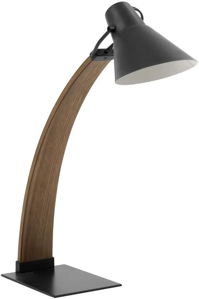 Main image of Noah Mid-Century Modern Table Lamp in Walnut and Black