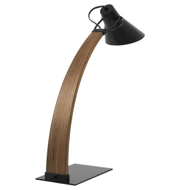 Alt view image 4 of 5 - Noah Mid-Century Modern Table Lamp in Walnut and Black