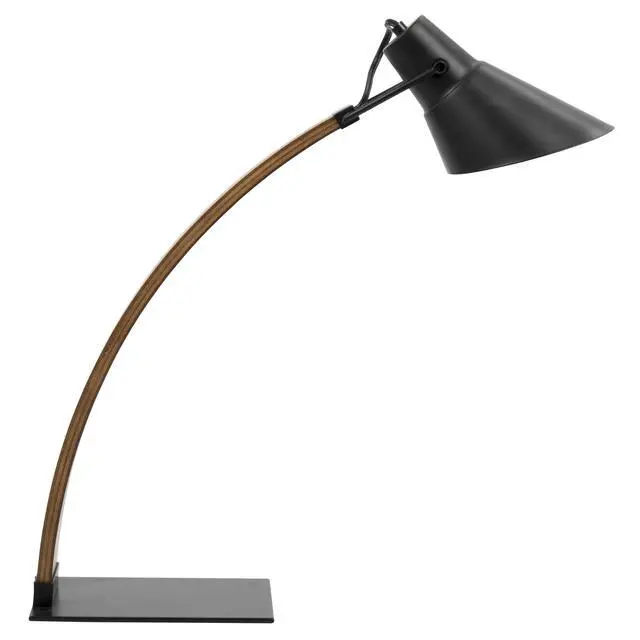 Alt view image 3 of 5 - Noah Mid-Century Modern Table Lamp in Walnut and Black