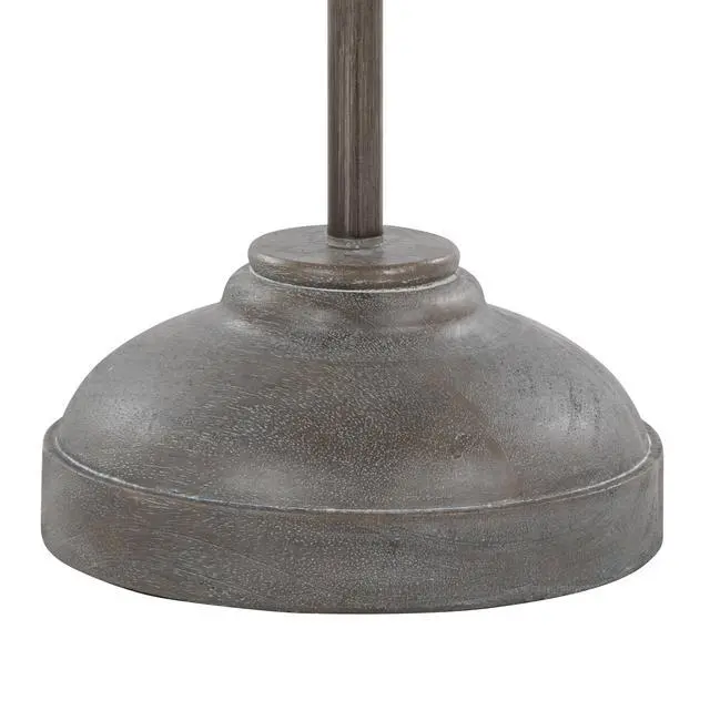 Alt view image 6 of 7 - 61" Contemporary Polyresin Floor Lamp in Acid Grey Wood Finish and White Linen Shade