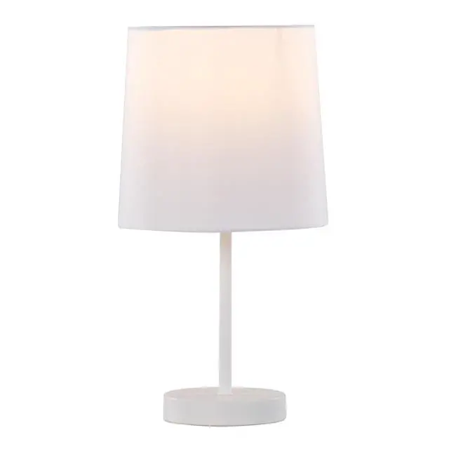 Alt view image 4 of 7 - 16" Contemporary Metal Accent Lamp in White Metal with White Shade - Set Of 2