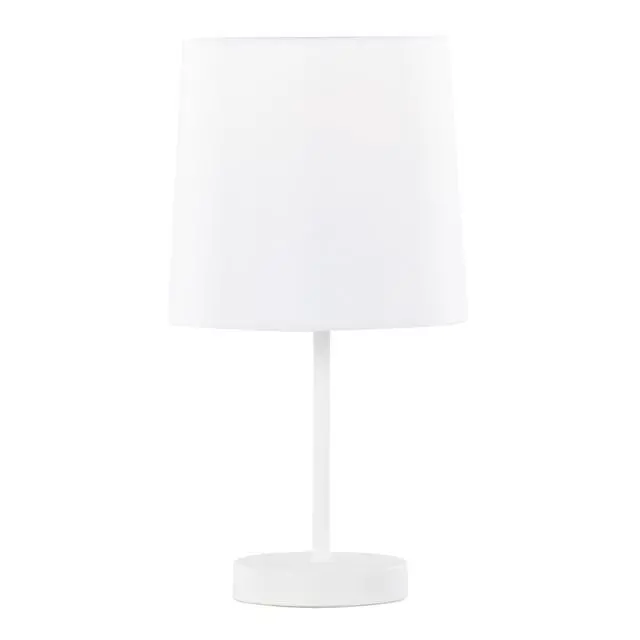 Alt view image 3 of 7 - 16" Contemporary Metal Accent Lamp in White Metal with White Shade - Set Of 2