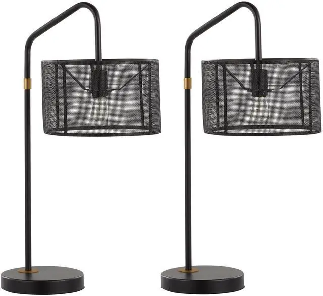 Main image of 27" Contemporary Metal Task Lamp with Built-in Usb Port in Oil Bronze and Painted Gold Metal From Grandview Gallery - Set Of 2