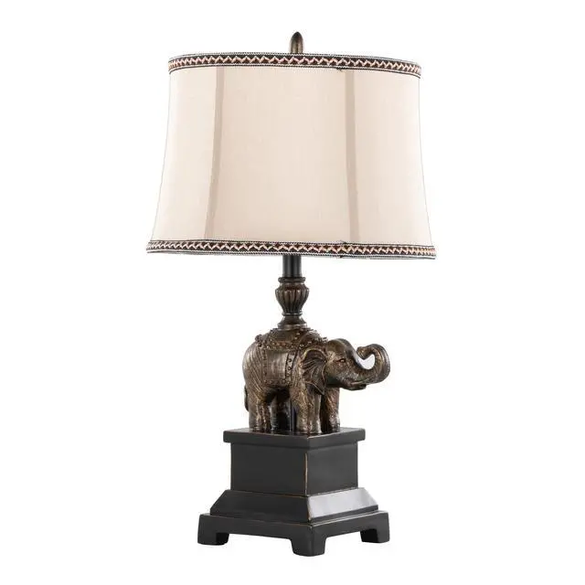 Alt view image 4 of 7 - 27" Polyresin Table Lamp in Bronze Polyresin with Natural Linen Soft Back Shade - Set Of 2