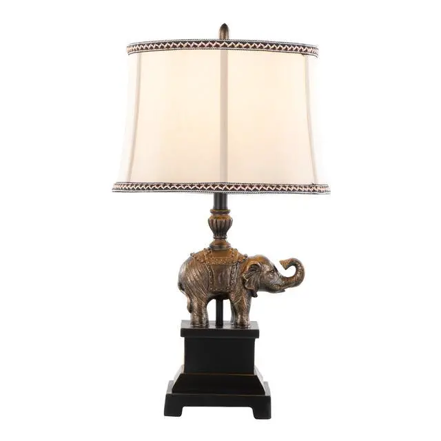 Alt view image 3 of 7 - 27" Polyresin Table Lamp in Bronze Polyresin with Natural Linen Soft Back Shade - Set Of 2