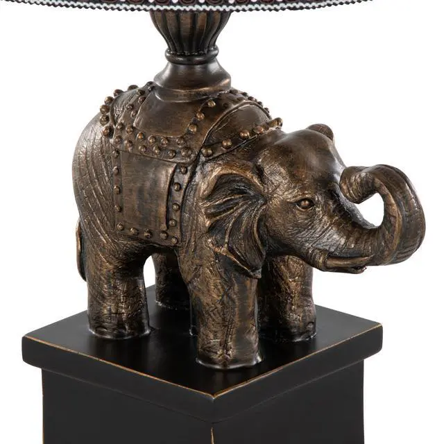 Alt view image 7 of 7 - 27" Polyresin Table Lamp in Bronze Polyresin with Natural Linen Soft Back Shade - Set Of 2