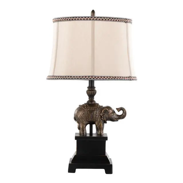 Alt view image 2 of 7 - 27" Polyresin Table Lamp in Bronze Polyresin with Natural Linen Soft Back Shade - Set Of 2