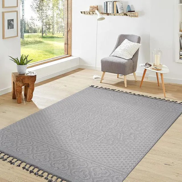 Alt view image 2 of 6 - Collection 108*79 inch White / Ivory / Medallion Indoor / Outdoor Area Rug