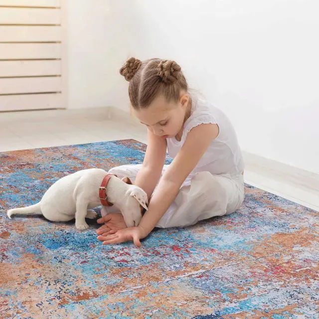 Alt view image 6 of 7 - Multi Washable Rug 108*72 inch Area Rug Multi