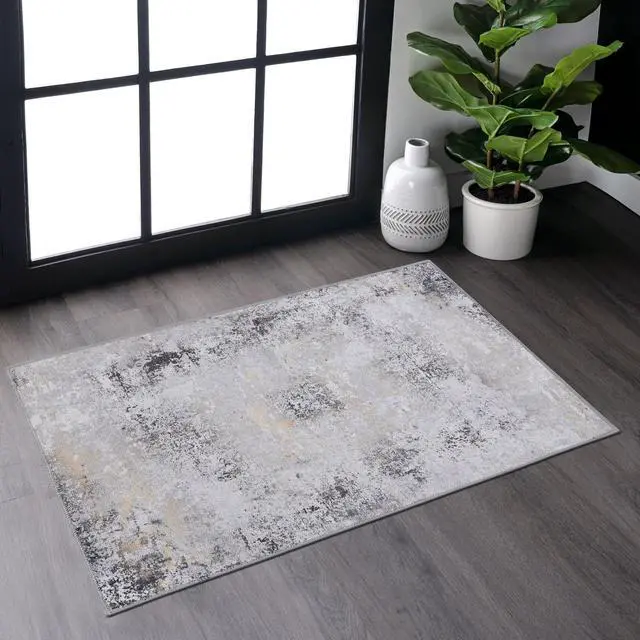 Main image of Gold Washable Rug 36*24 inch Doormat Rug (Gray+Gold, 36*24 inch)