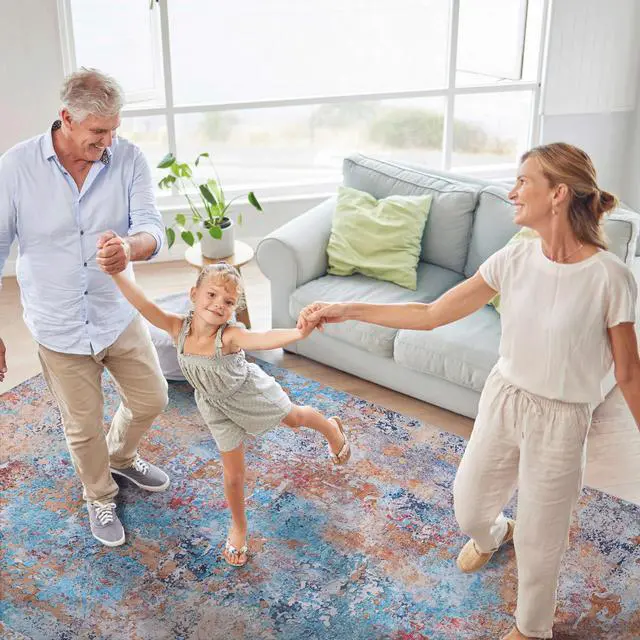 Alt view image 5 of 7 - Multi Washable Rug 144*108 inch Area Rug (Multi, 144*108 inch)