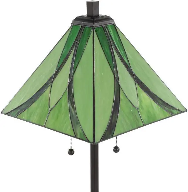 Alt view image 3 of 7 - 30" Table Lamp in Oil Rubbed Bronze Metal with Green Glass
