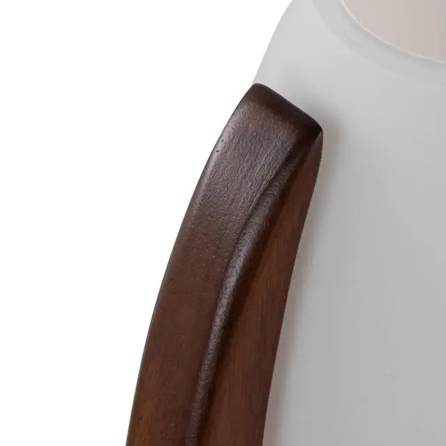 Alt view image 4 of 7 - Desk Lamp with Walnut Wood and Frosted Glass