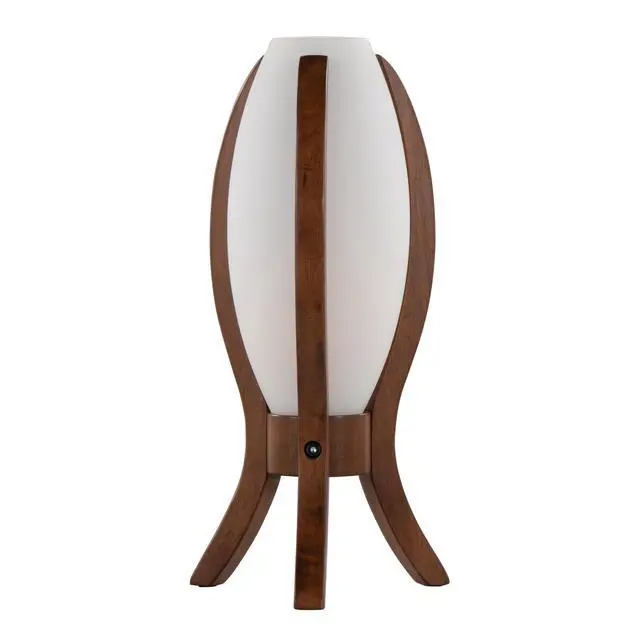 Alt view image 7 of 7 - Desk Lamp with Walnut Wood and Frosted Glass