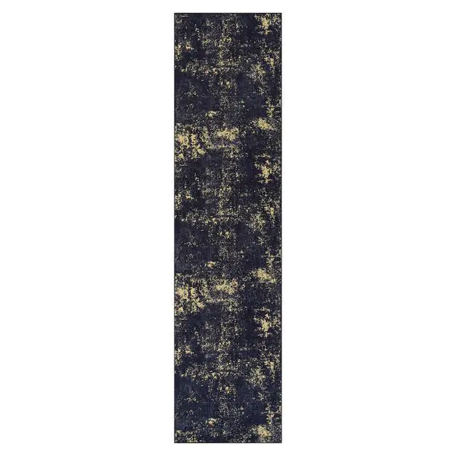 Alt view image 2 of 7 - Black Washable Rug 120*30 inch Runner Rug (Black+Gold, 120*30 inch)