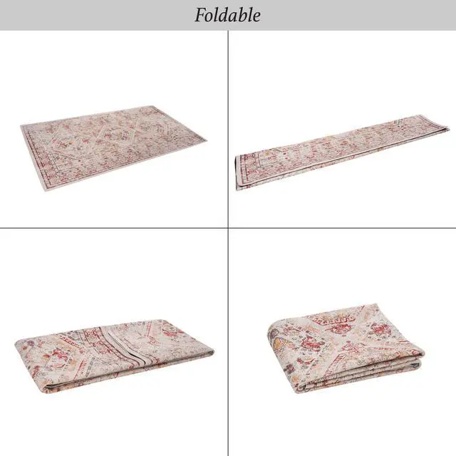 Alt view image 7 of 7 - Beige Washable Rug 144*108 inch Area Rug (Beige, 144*108 inch)
