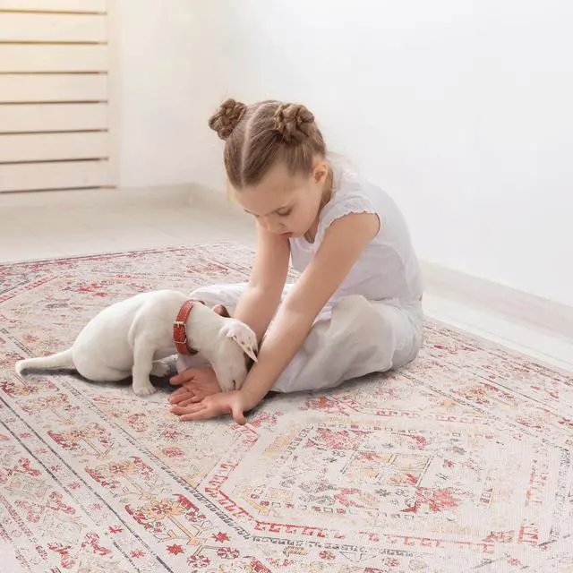 Alt view image 6 of 7 - Beige Washable Rug 60*36 inch Area Rug (Beige, 60*36 inch)