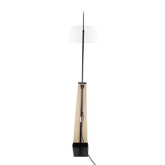 Alt view image 4 of 7 - Floor Lamp in Natural Wood and White Linen Shade