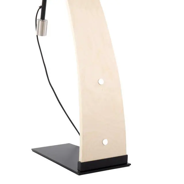 Alt view image 7 of 7 - Floor Lamp in Natural Wood and White Linen Shade