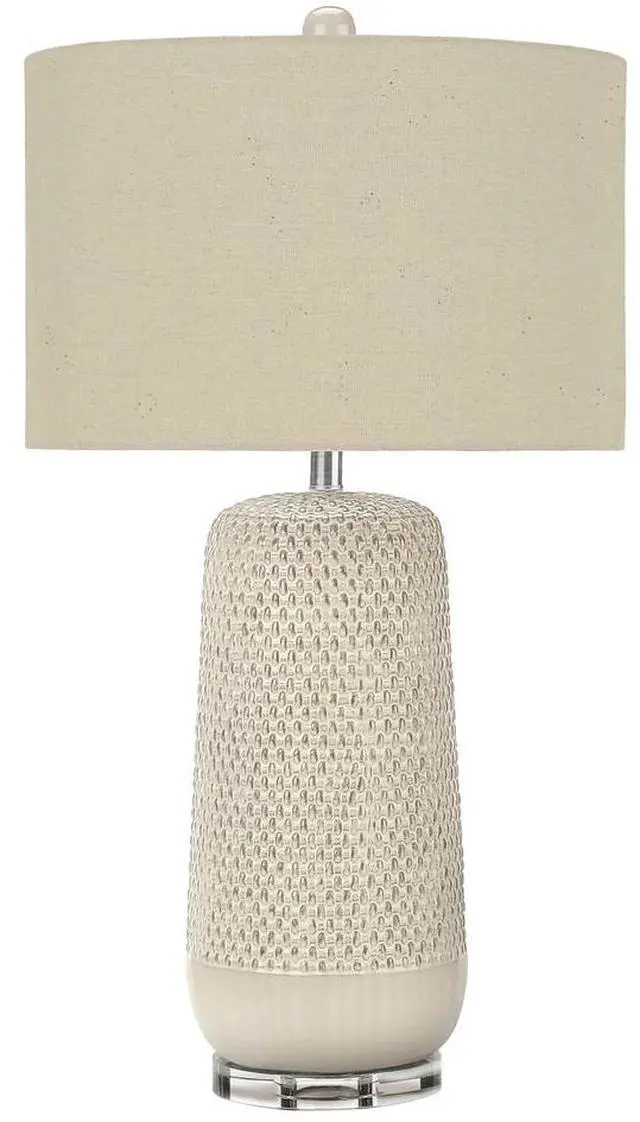 Main image of Lighting, 31"H, Table Lamp, Cream Ceramic, Beige Shade, Contemporary