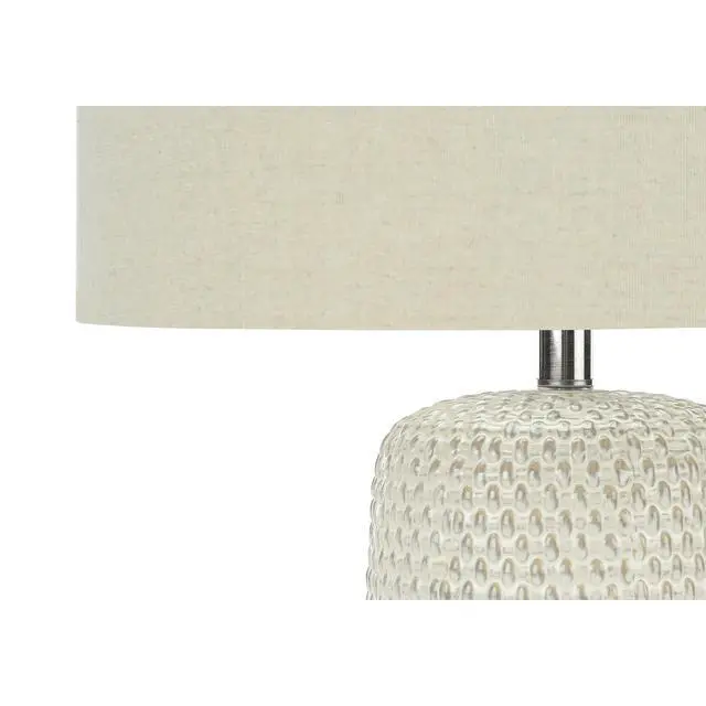 Alt view image 5 of 5 - Lighting, 31"H, Table Lamp, Cream Ceramic, Beige Shade, Contemporary