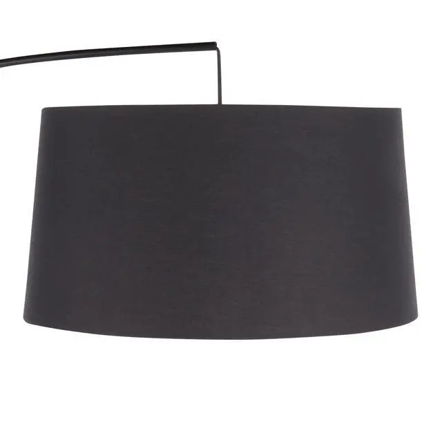 Alt view image 7 of 7 - Mid-Century Modern Floor Lamp in Walnut Wood and Black Linen Shade