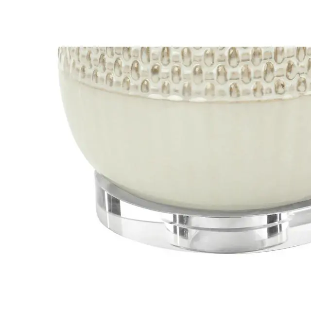 Alt view image 4 of 5 - Lighting, 31"H, Table Lamp, Cream Ceramic, Beige Shade, Contemporary